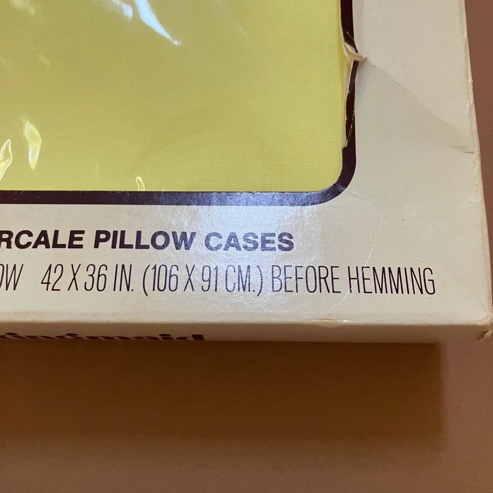 Vintage‎ Springmaid Wondercale Peignoir Pastels Yellow Pillowcases - 2 Standard